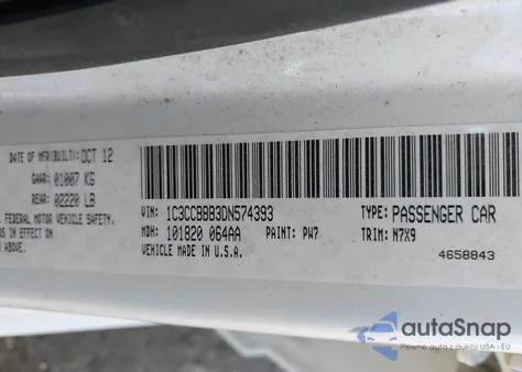 2013 Chrysler 200 Touring from USA, damaged, VIN 1C3CCBBB3DN574393